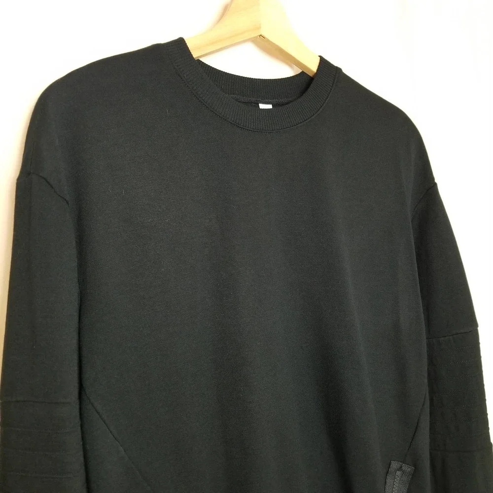 Joy Lab Moto Sweatshirt Black XS - Picture 2 of 9